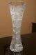 Vintage Czech Bohemian Crystal Glass One Stem Hand Cut Vase Queen Lace 12 Tall