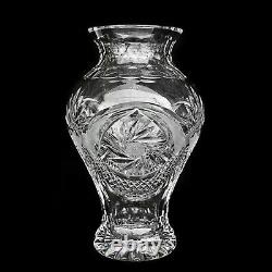 Vintage Czech Bohemian Cut Crystal Glass Vase