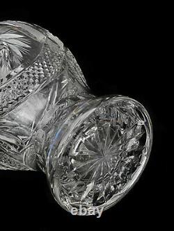 Vintage Czech Bohemian Cut Crystal Glass Vase