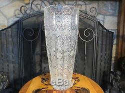 Vintage Czech Bohemian Hand Cut Queen Lace 57001 Crystal 24% Lead Glass 16 Vase