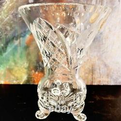 Vintage Czechoslovakian Vase Hand Cut Polished 24% Clear Lead Crystal Bohemia