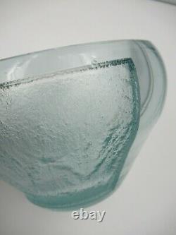 Vintage DAUM NANCY FRANCE Art Deco Acid Cut Back Carved Heavy Teal Glass Vase
