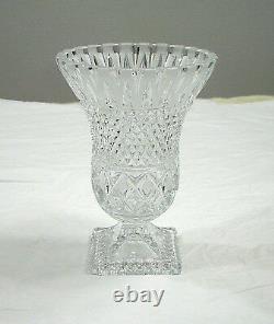 Vintage Diamond Point Cut Glass Crystal Vase
