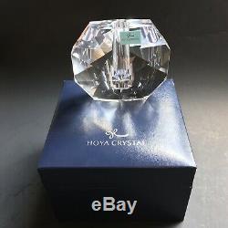Vintage HOYA Cut Crystal Faceted Sculpture Japan NIB Vase Paperweight Pen Holder
