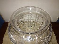Vintage Heavy Cut Clear Glass Lead Crystal Flower Vase Jar Block Pattern 11