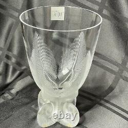 Vintage Lalique Osmonde Hand Cut Fern Leaf Crystal Vase Retired