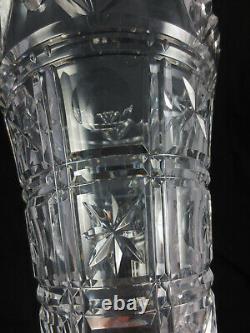 Vintage Large 9 3/4 Waterford Crystal Master Cutter Castle Top Vase Signed