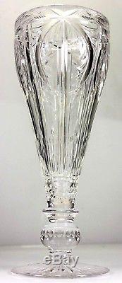 Vintage Large Heavy Crystal Cut Glass Vase Beautiful Shape