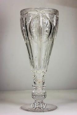 Vintage Large Heavy Crystal Cut Glass Vase Beautiful Shape
