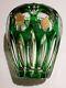 Vintage Nachtmann Germany Bamberg Emerald Green Cut To Clear Crystal Vase