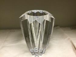 Vintage Orrefors Cut Lead Crystal 8.4 lbs Vase Numbered Signed Sweden 1960s