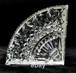 Vintage Pair Waterford Ireland Lead Crystal Glass Bookends Quadrant Fan Pattern