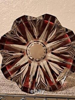 Vintage Saint Louis Ruby Cut Crystal Vase Cristal De France