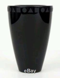 Vintage Sasaki Japan heavy hand cut black crystal vase 5.75 inches