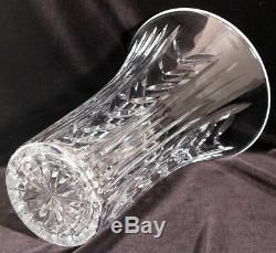Vintage Signed Waterford Irish Crystal Vase Cut Glass Wheat Pattern 12 Large Sz