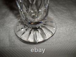 Vintage TALL Cut Glass Crystal Trumpet Vase Thumb Notch Top Edge Beautiful