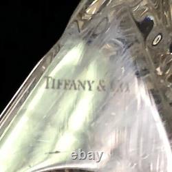 Vintage Tiffany & Co 7.5 Tall Sierra Rock Cut Crystal Triangle Flower Vase