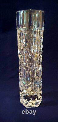 Vintage Tiffany & Co. 8 Hexagonal Rock Cut Crystal Bud Vase
