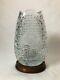 Vintage Turkish Hand Cut Crystal Glass Vase Sawtooth Rim, Signed By Artist