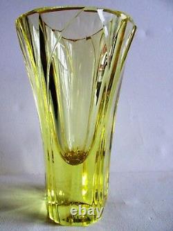 Vintage VASE ZBS Glassworks Czech/Bohemian CUT CRYSTAL 1960s Jirina Pastrnkova