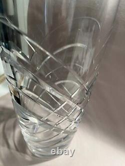 Vintage Val St Lambert Clear Hand Cut Crystal Vase 9 Tall and Made in Belgium