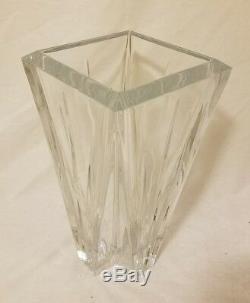 Vintage Very Heavy Crystal Cut Glass Vase Very Nice