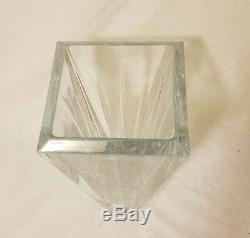 Vintage Very Heavy Crystal Cut Glass Vase Very Nice