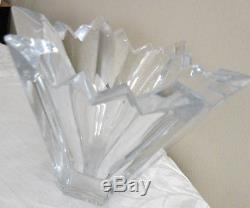 Vintage Very Heavy Crystal Hand Cut Glass Vase / Bowl 5 Tall X 7' Dia