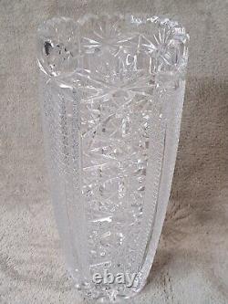 Vintage WATERFORD Vase 10 Crystal CLARE Cut & Diamond Skyshell WithCOA