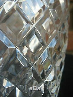 Vintage Waterford Araglin Cut Large Glass Crystal Stunning Flower Vase 9 1/4