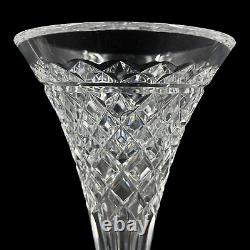Vintage Waterford Crystal 10 Pedestal Trumpet Vase Signed with Seahorse Quilt