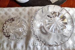 Vintage Waterford Crystal Lismore Set of 2 Clear Cut Glass Rose Bowls 6&3 1/2