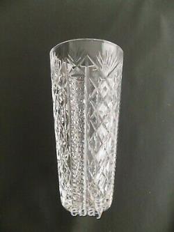 Vintage Waterford Crystal Vase 8 Tall Ireland Master Cut Signed Excellent