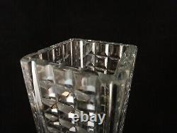 Vintage Waterford Cut Crystal Fleurology Square Vase by Jeff Leatham, 11 tall
