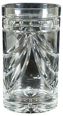 Vintage Waterford Cut Crystal Overture Flower Vase Cylinder Oval 10