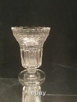 Vintage Waterford Irish Cut Crystal Master Cutter Hibernia Vase Signed 8.25 H