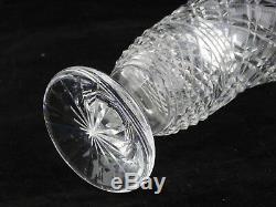 Vintage Waterford Unique htf Cut Crystal Glass Vase Acid Etched Signed 7 Mint