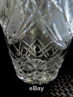 Vintage Zawiercie Cut Crystal Etched Large Vase Signed