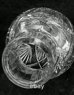 Vintage cut crystal vase 10 inches