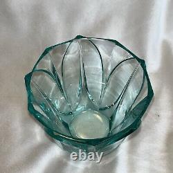 Vintage signed Moser Cut Crystal Leaf Bowl/Vase