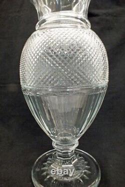 Vtg Baccarat Baluster Diamant Crystal Vase Massive 19 + Impressive Inches Tall