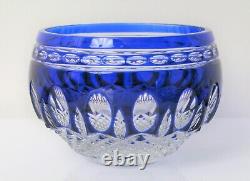 Vtg Beautiful Designer Signed Waterford Cobalt Blue Cut Crystal Bowl Clarendon