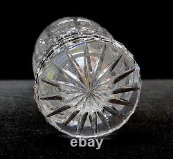Vtg Bohemia Czech Crystal Cut Footed Vase 8.5