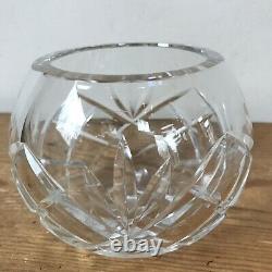 Vtg Royal Brierley Clear Cut Crystal Glass Rounded Candy Rose Bowl Vase 4.75