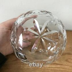 Vtg Royal Brierley Clear Cut Crystal Glass Rounded Candy Rose Bowl Vase 4.75