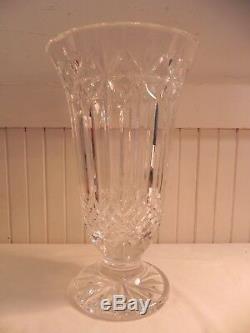 WATERFORD'BALMORAL' CUT CRYSTAL FLORAL FOOTED VASE, H 14 Extremely RARE