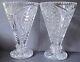 Waterford Cut Crystal Pair Of Large Trumpet Shaped Vases (ref5786)