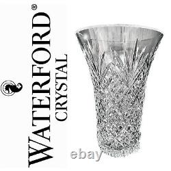 WATERFORD Crystal 10 Tall Diamond-Cut, Flared Vase SIGNED PERFECT