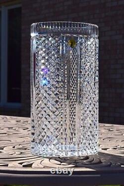 WATERFORD Crystal Vase Large Crystal Vase RARE Tall Oval Cylindrical -STUNNING