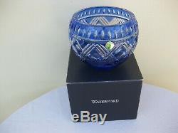 Waterford Bowl NEW $250 Lead Crystal Cobalt Blue Cased Cut to Clear 6 Bowl